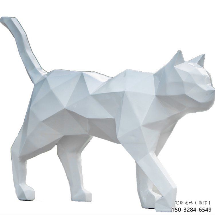 小區貓咪雕塑，拉絲海洋雕塑，抽象效果