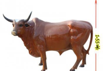 景觀黃牛雕塑，園林動物擺件，仿真彩繪工藝