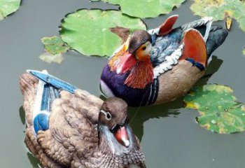 大型鴛鴦雕塑 商業街廣場雕塑 古銅色擺件