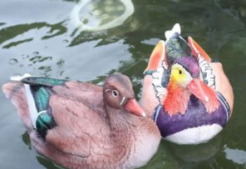 園林鴛鴦雕塑 風景區仿真雕塑 廣場小品