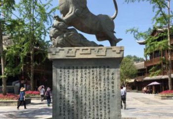 售樓部白虎雕塑，噴砂發(fā)光雕塑，彩繪題材