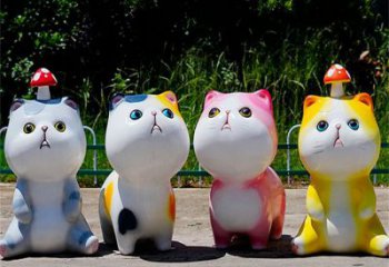 房地產貓咪雕塑，仿古動漫雕塑，噴砂制造