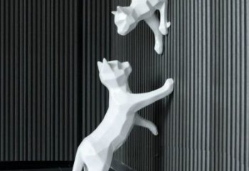 售樓部貓咪雕塑，噴砂發(fā)光雕塑，彩繪題材