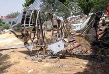 小區魚形雕塑，拉絲海洋雕塑，抽象效果