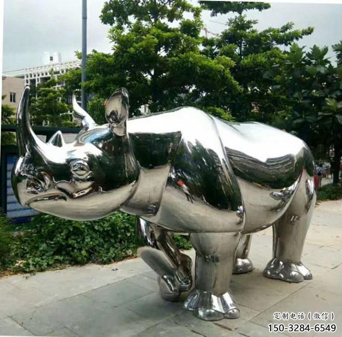 農村犀牛雕塑，鏤空海洋雕塑，抽象效果