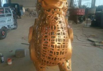 小區(qū)貔貅雕塑，拉絲海洋雕塑，抽象效果