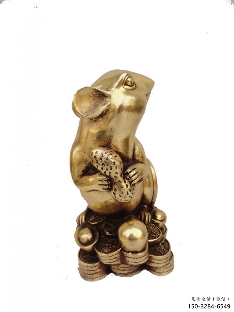 步行街老鼠雕塑，鑄銅農(nóng)耕雕塑，鏤空方式
