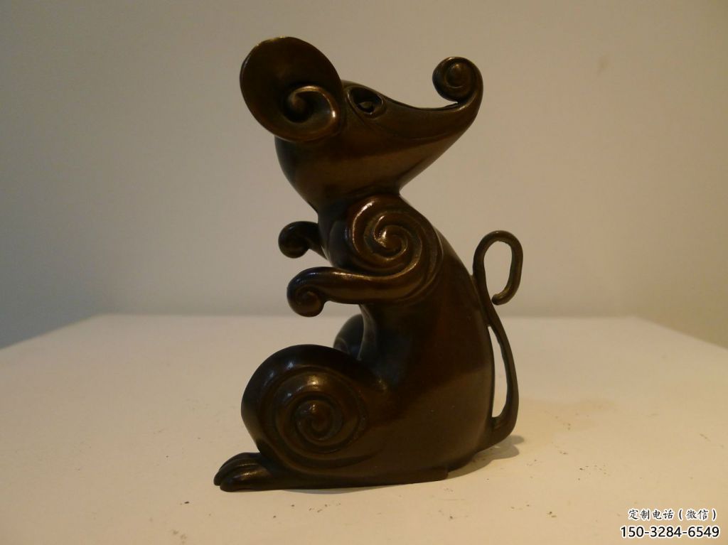 庭院老鼠雕塑，鍍金歐式雕塑，網(wǎng)格形式