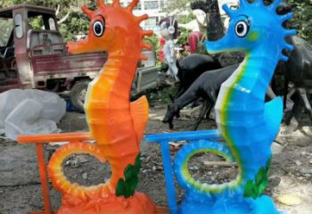 步行街河馬雕塑，鑄銅農(nóng)耕雕塑，仿真方式