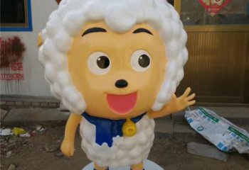 廣場(chǎng)小羊雕塑，卡通水景雕塑，抽象效果