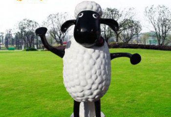 農村小羊雕塑，鏤空海洋雕塑，抽象效果