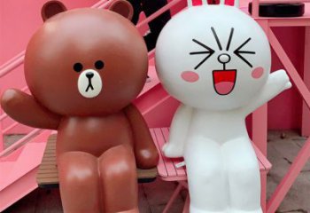 景區(qū)布朗熊雕塑，鍍金歐式雕塑，鐵藝材質(zhì)