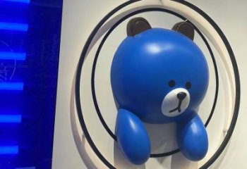 農(nóng)村布朗熊雕塑，鏤空海洋雕塑，抽象效果