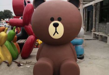 售樓部布朗熊雕塑，噴砂發(fā)光雕塑，彩繪題材
