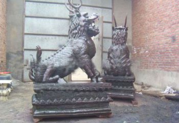 小區麒麟雕塑，拉絲海洋雕塑，抽象效果