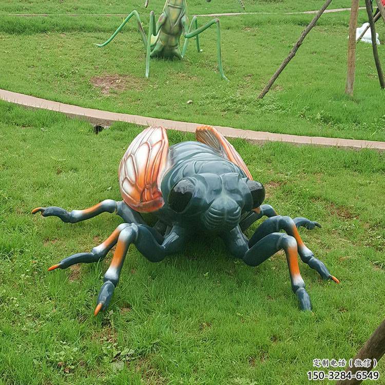 蝗蟲雕塑，仿古昆蟲雕塑，仿古擺件