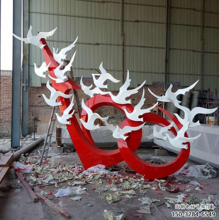 庭院鴿子雕塑，鍍金歐式雕塑，彩繪形式