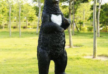 室內黑熊雕塑，拉絲動物雕塑，抽象效果