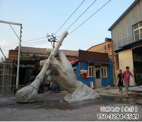 農(nóng)村毛筆雕塑，鏤空景觀雕塑，抽象效果