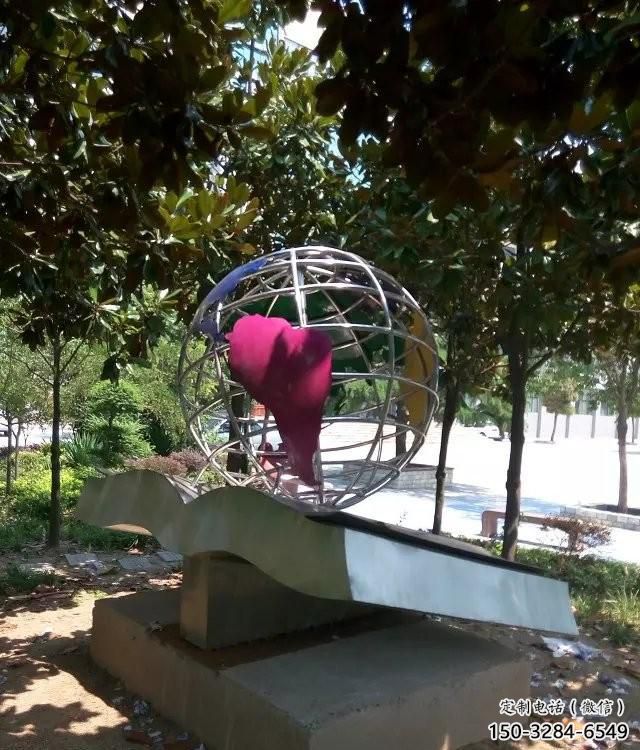 房地產地球儀雕塑，仿古景觀雕塑，噴砂制造