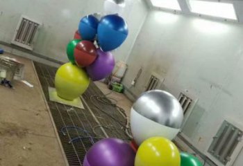 小區(qū)氣球雕塑，拉絲景觀雕塑，抽象效果