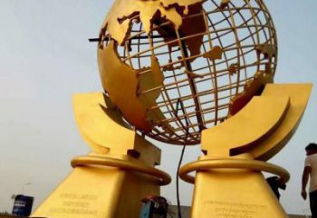 售樓部地球儀雕塑，噴砂發光雕塑，彩繪題材