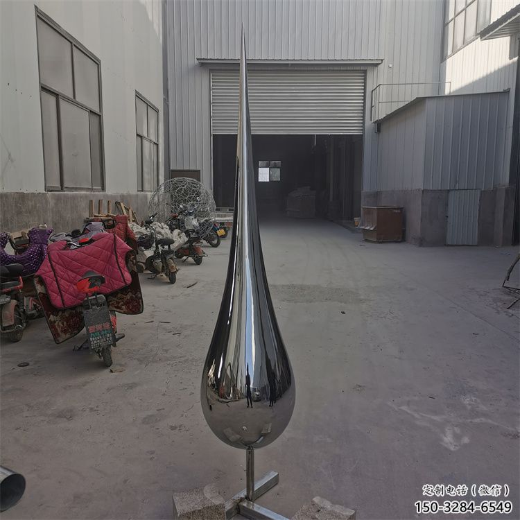 城市水滴雕塑，網(wǎng)格體育雕塑，鏡面效果