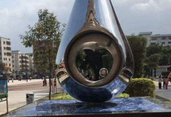 校園水滴雕塑，拉絲景觀雕塑，抽象主題