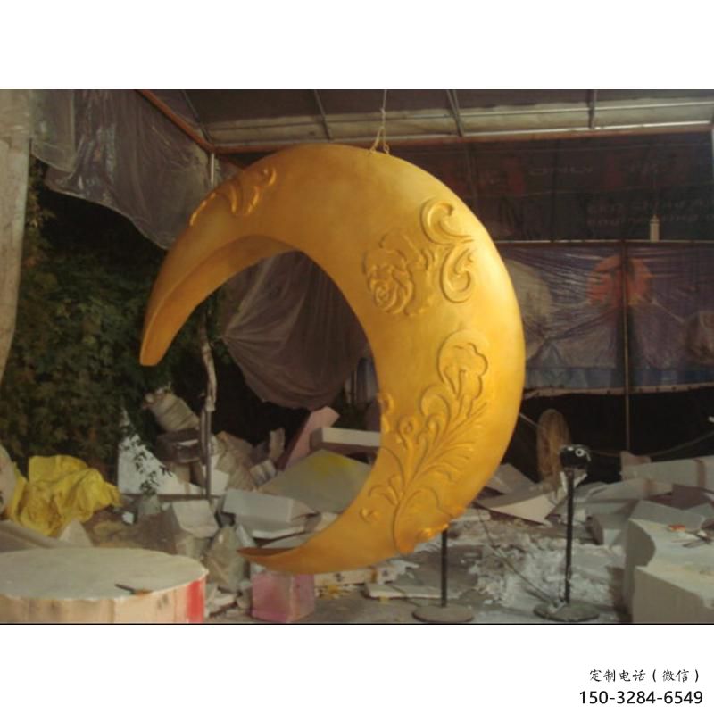 校園月亮雕塑，拉絲景觀雕塑，抽象主題