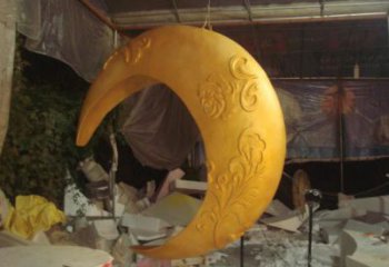 校園月亮雕塑，拉絲景觀雕塑，抽象主題