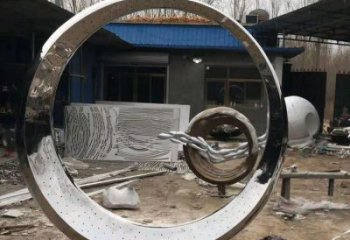 大型月亮雕塑，鍛造景觀雕塑，鏡面工藝