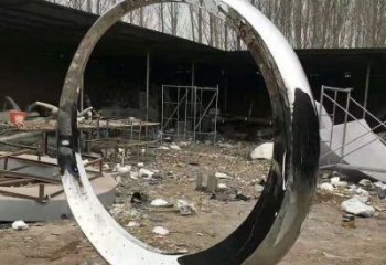 室內月亮雕塑，拉絲景觀雕塑，抽象效果