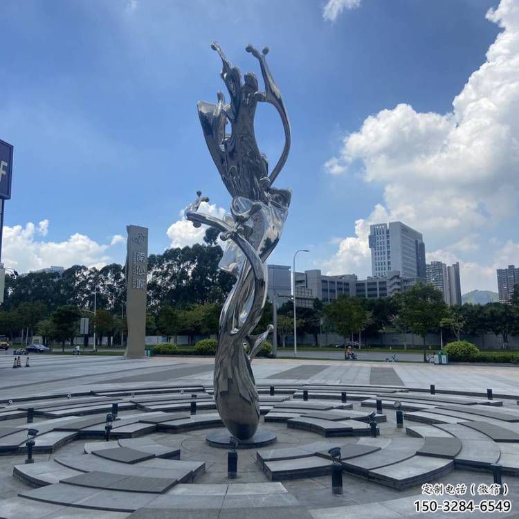 步行街海浪雕塑，鍛造景觀雕塑，拋光方式