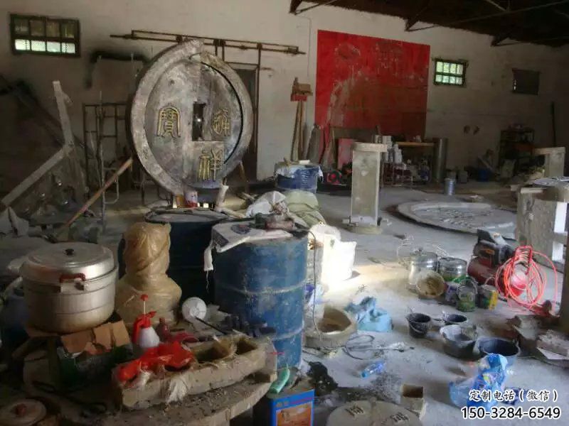 酒店銅錢雕塑，烤漆戶外雕塑，仿古擺件