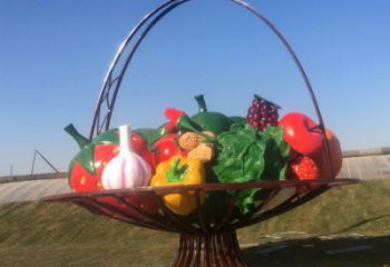 庭院花籃雕塑，仿真歐式雕塑，彩繪形式