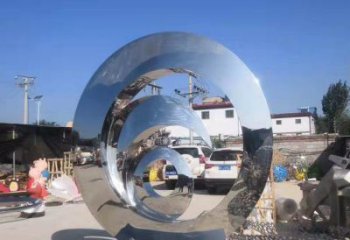 景區(qū)圓環(huán)雕塑，鏡面歐式雕塑，鐵藝材質(zhì)