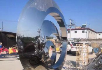 校園圓環(huán)雕塑，拉絲景觀雕塑，抽象主題