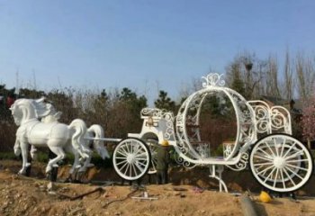 園林馬車(chē)雕塑 城市廣場(chǎng)雕塑 步行街?jǐn)[件