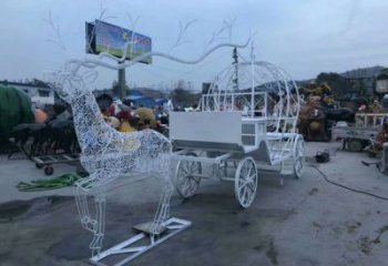 鏤空歐式馬車(chē)雕塑效果圖