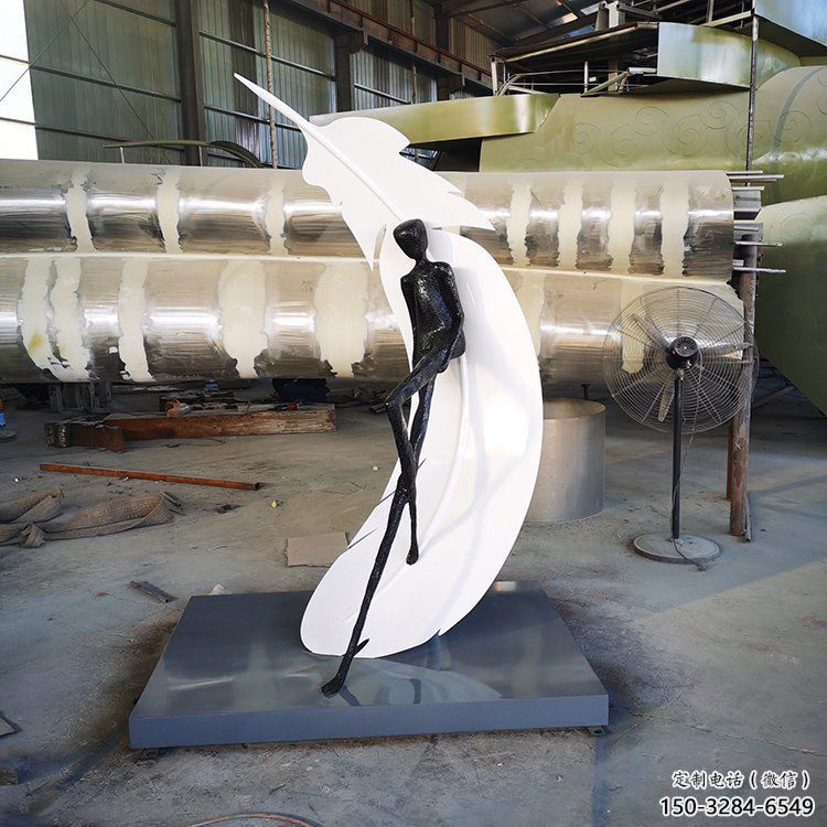 中式羽毛雕塑 啞光景觀小品 游樂場雕塑