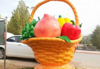 大型商場果籃雕塑 仿真景觀擺件 鏡面雕塑