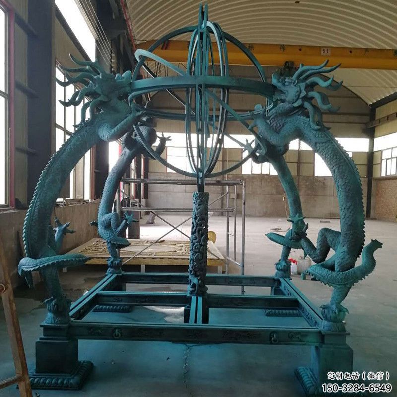 園林地動儀雕塑，噴漆景觀雕塑，烤漆形式