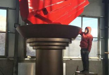 商業街火炬雕塑 烤漆擺件 彩繪雕塑