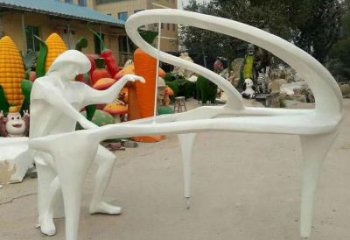 剪紙鋼琴雕塑 切面燈光擺件 政府雕塑