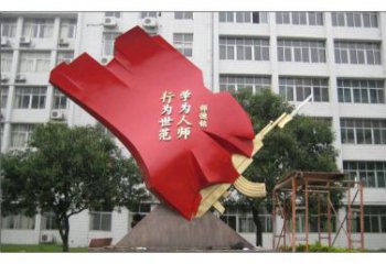 城市國旗雕塑，烤漆黨建雕塑，古銅效果