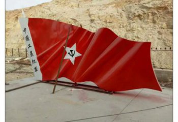 景區(qū)國旗雕塑，戶外革命雕塑，鐵藝材質(zhì)