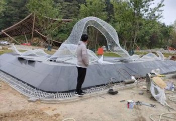 博物館飄帶雕塑 電鍍現(xiàn)代小品 公園雕塑