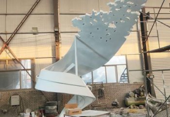 草地飄帶雕塑 現(xiàn)代校園小品 大型雕塑