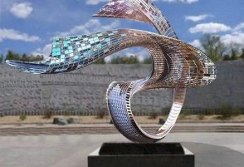 住宅小區(qū)飄帶雕塑 啞光景觀擺件 公園雕塑