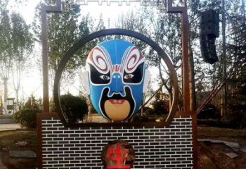 別墅區臉譜雕塑 大型別墅區擺件 剪影雕塑